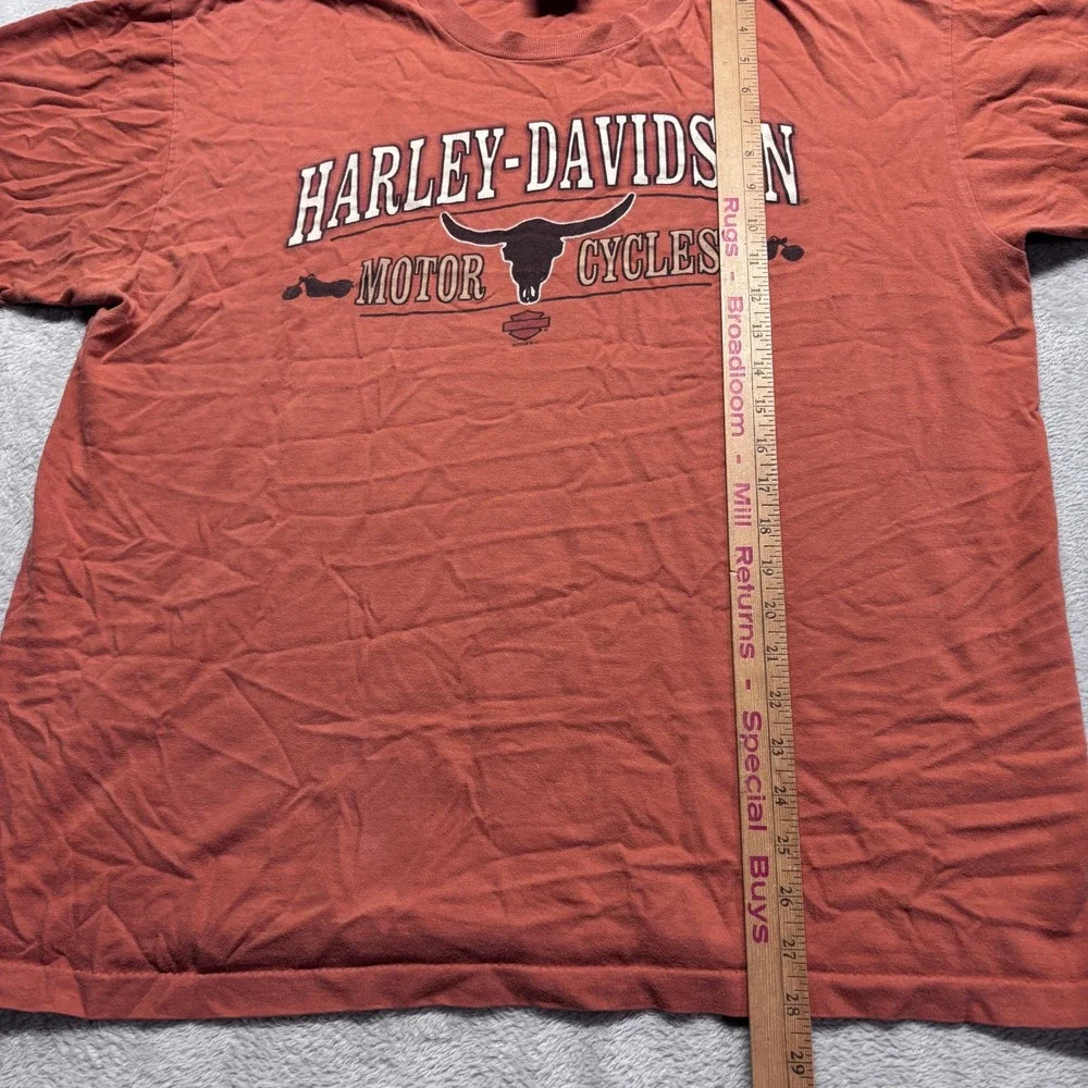 VTG Harley-Davidson Palm Beach Single Stitch T-Shirt Mens XL Orange Steer USA